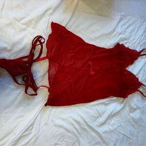 Elegant Red Lace set size Medium